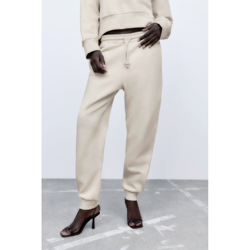 NWT Zara “sand” ecru beige trackpants, S - Picture 2 of 10